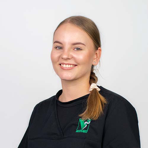Zdjęcie portretowe pracownika recepcji weterynarza